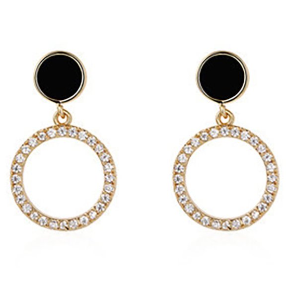 Jewelry - 💝18k Gold Plated 4A CZ Micro Pave Round Drop Earrings, GPMB1538